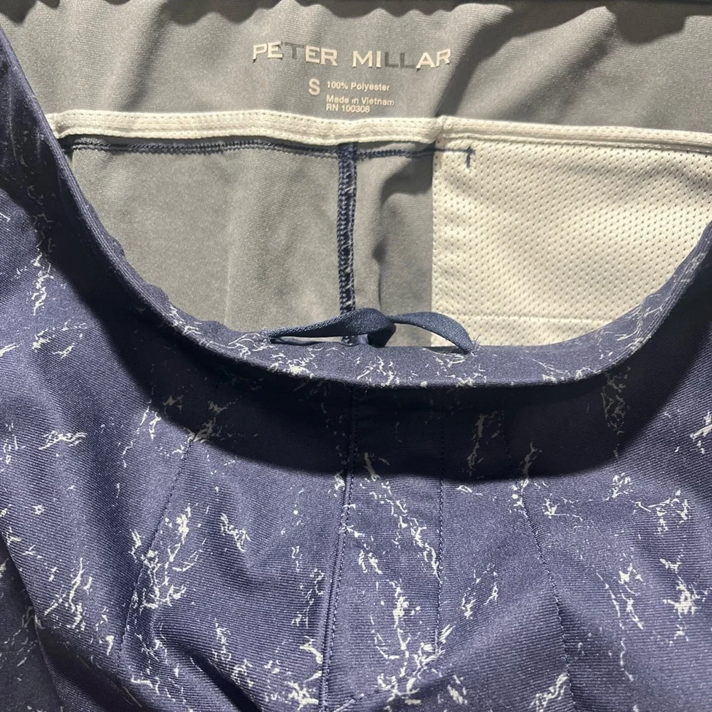 Peter Millar Men's SZ Small Golf Atlas Marble Performance Pants Navy Blue Strech